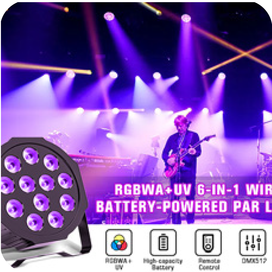 Bar Led Battery 12 Led RGBWA + UV - IP65 — effect